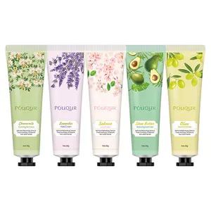 Scented Hand Cream Set of 5 with Mixed Fragrances, Moisturizing Hand Lotion for Dry Skin Care, Lightweight Hydration Formula, Travel Size for Purse, Office and Everyday Use