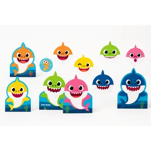 Baby Shark Cardstock Cutout Decorations, 12-Pack