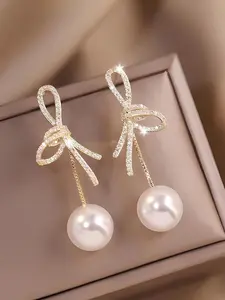 Bowknot Design  Earrings, Fashionable Jewelry for Women, Trendy All-match & Exquisite Jewelry for Birthday Gift, High Quality Earrings