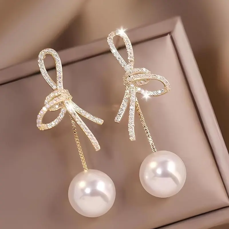 Bowknot Design  Earrings, Fashionable Jewelry for Women, Chic Gorgeous Jewelry, Trendy All-match & Exquisite Jewelry for Birthday Gift, High Quality Earrings, Fashionable Jewelry Accessories, Cute Jewelry