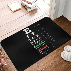 Eye Chart "Vision Test" Flannel Door Mat – Humorous Optometry Design, Classic Eye Exam Print, Non-Slip Indoor/Outdoor Floor Mat for Quirky Home Decor, Indoor Floor Rug