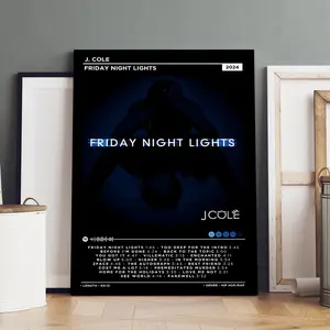 J. Cole Album Cover Art Print Poster, Solid Wood Frame Canvas Wall Decor, Modern Home Decoration, Waterproof & High-Quality Printing, Canvas Prints