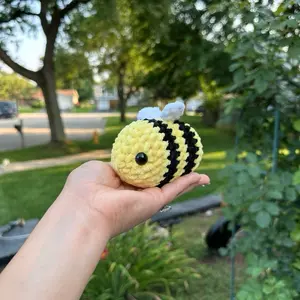 Handmade crochet bumblebee