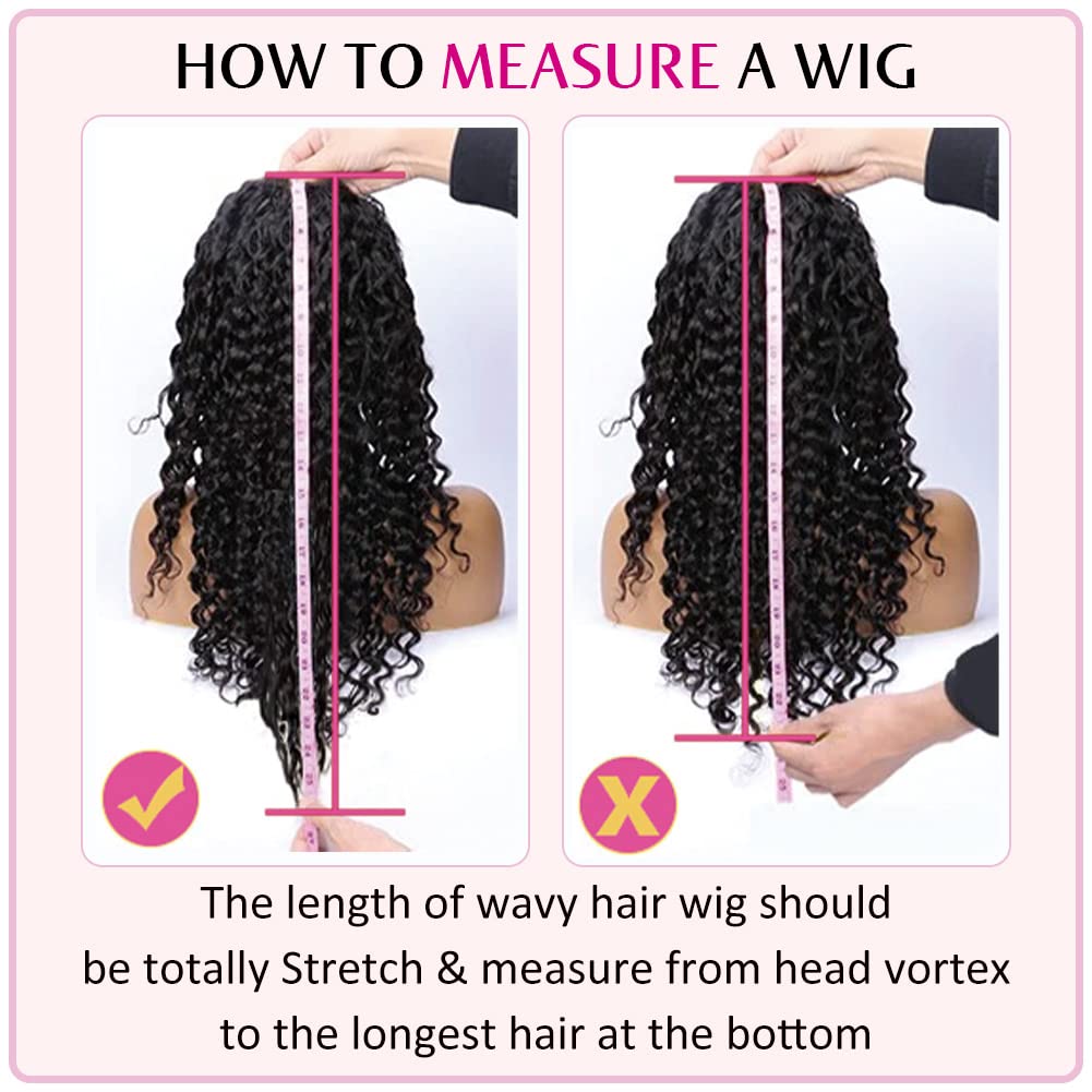 MYLOCKME Hair 180 Density 13x6 Water Wave Pre Plucked HD Transparent Lace Front Human Hair Wig 180% Water Wave Lace Wig 13x4 Deep Wave Curly Wigs For Women