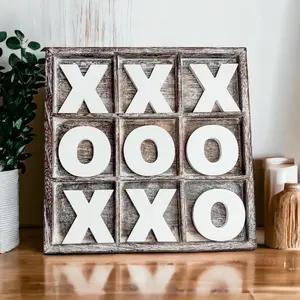 Tic Tac Toe Wood | Tabletop Decor Kitchen | Tabletop decor for men | Wood tic tac toe board | Rustic Tabletop Decorations for Living Room | Tic Tac Toe Game Board & Game Decor | Tic Tac Toe Decor Ideas | Tabletop Decor 2024