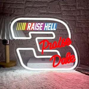 Dale Earnhardt Number 3 Sports Car Neon Signs for Wall Decor, Decorative Neon Light, Dimmable Garage, Usb Powered Car Signs for Kids Bedroom Boys Room Playroom Man Cave Bar Birthday Gifts