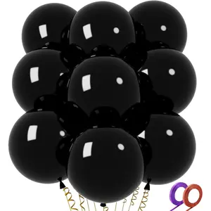 32Pcs Black Big Balloons 18 Inch, Round Large Latex Party Balloons for Birthday Wedding Decorations. (black)