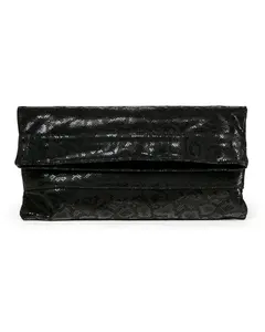Mollie Cross-Body Convertible Clutch: Black Anaconda
