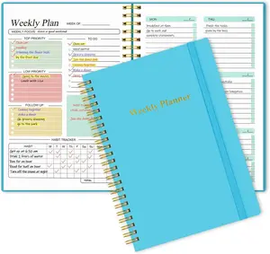 A5 Weekly Planner - Undated Daily  Planner, Weekly Goals Notebook for Office/Business and Students