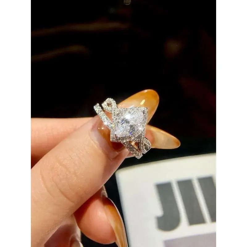 S925 Sterling Silver Luxury Artificial Zircon Engagement Rings for Women, 2024 New Style Eternal Promise Wedding Ring, Ladies Fine Jewelry Anniversary Gift S925 Sterling Silver Luxury Artificial Zircon Engagement Rings for Women, 2024 New Style Eternal Promise Wedding Ring, Ladies Fine Jewelry Anniversary Gift