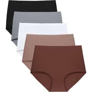 No Show High Waist Briefs Underwear for Women Seamless Panties Multi Pack