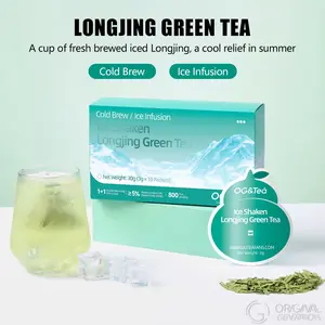 Bogo 2 Cartons Cold-brewed Iced Longjing Tea (1 Carton 30g 3g×10packs)×2 With Free Water Bottle - Summer West Lake Longjing Green Tea And Matcha