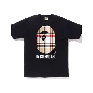 BAPE A Bathing Ape Check by Bathing Tee Black/Beige
