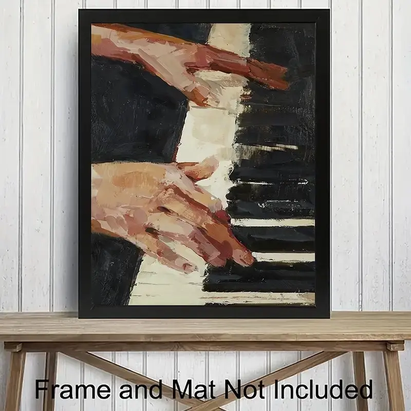Vintage Piano Art Canvas Poster, Canvas Art and Prints for Walls, Unframed Wall Decor, Ideal for Music Lovers, Bedroom, Office, Living Room, Cafe, Bar