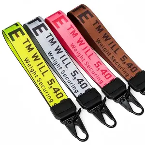 Vintage Texture Portable Lanyard, Jacquard Woven Keychain, Short Strap for Car & Access Control Cards, Ideal Business Gift