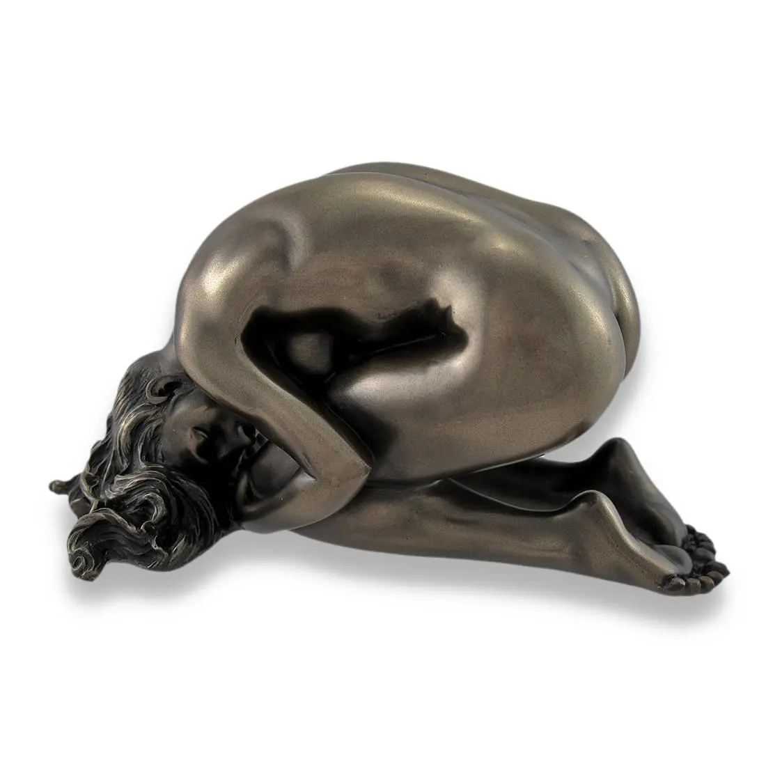5.75in Bronze Kneeling Nude Sculpture - Resin Grace for Intimate Decor