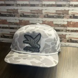 Flying Duck White Camo Snapback Hat with Adjustable Strap and white Camouflage Design