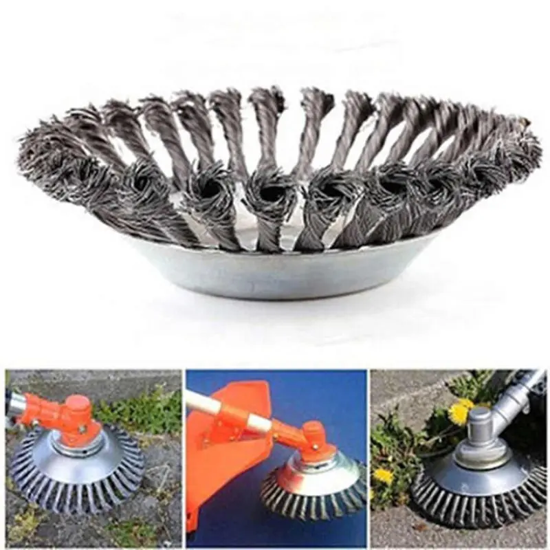 6-Inch Steel Wire Brush Cutter Head, Grass Trimmer Head, Durable Steel Material for Lawn Maintenance, Perfect for Grass Trimming and Gardening