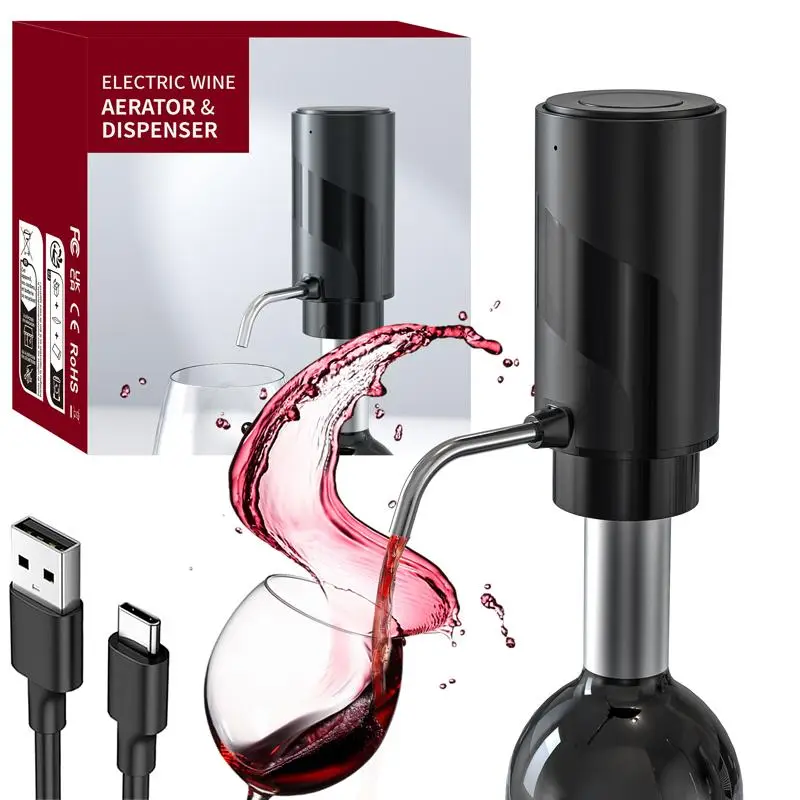 Electric Wine Aerator, Type-C Rechargeable Wine Aerator, Automatic Wine Bottle Dispenser Machine, Multi-Smart Wine Decanter, Perfect Gifts for Wine Lo
