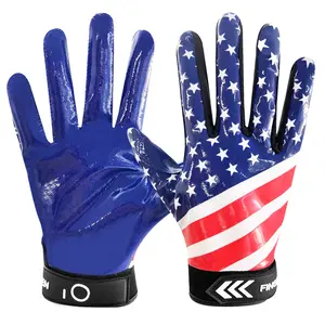 FINGER TEN  Football Gloves Youth  Pro 3.0 Upgrade Ultra Stick Palm Receivers Flexible Silicone High Grip Receiver Glove for Kids Boys