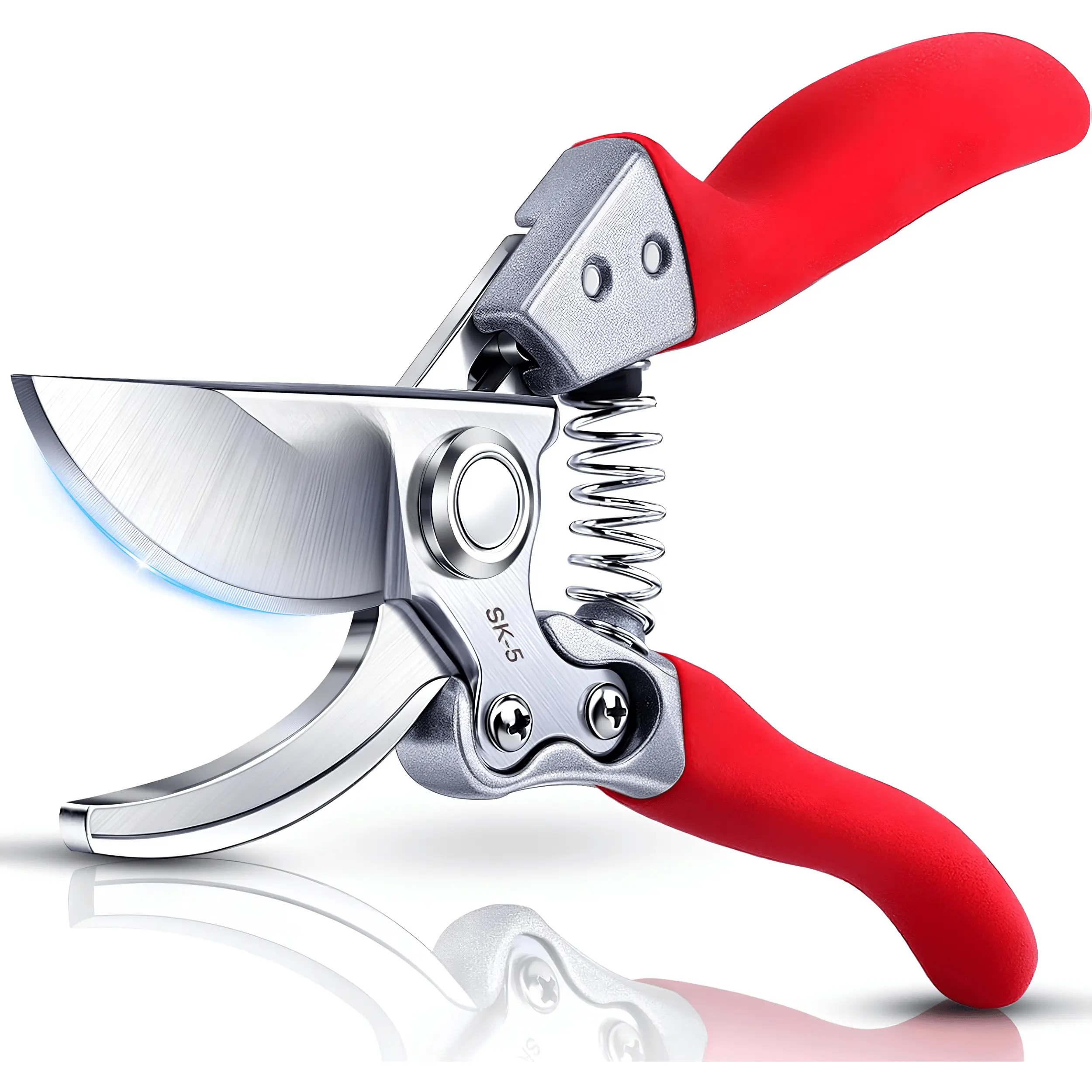 Pruning Shears, 8.6 Inch Heavy Duty Garden Shears with SK5 Japanese Steel, Hand Pruners for Clean Cuts, Garden Scissors with Safety Lock, Ergonomic Grip for Left-Handed Users and Arthritis-Friendly Gardening