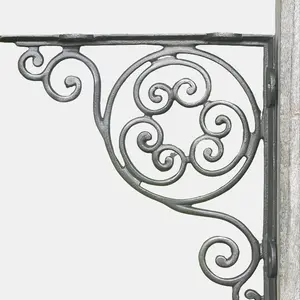 Cast iron Pewter painted corner Shelf/Brackets