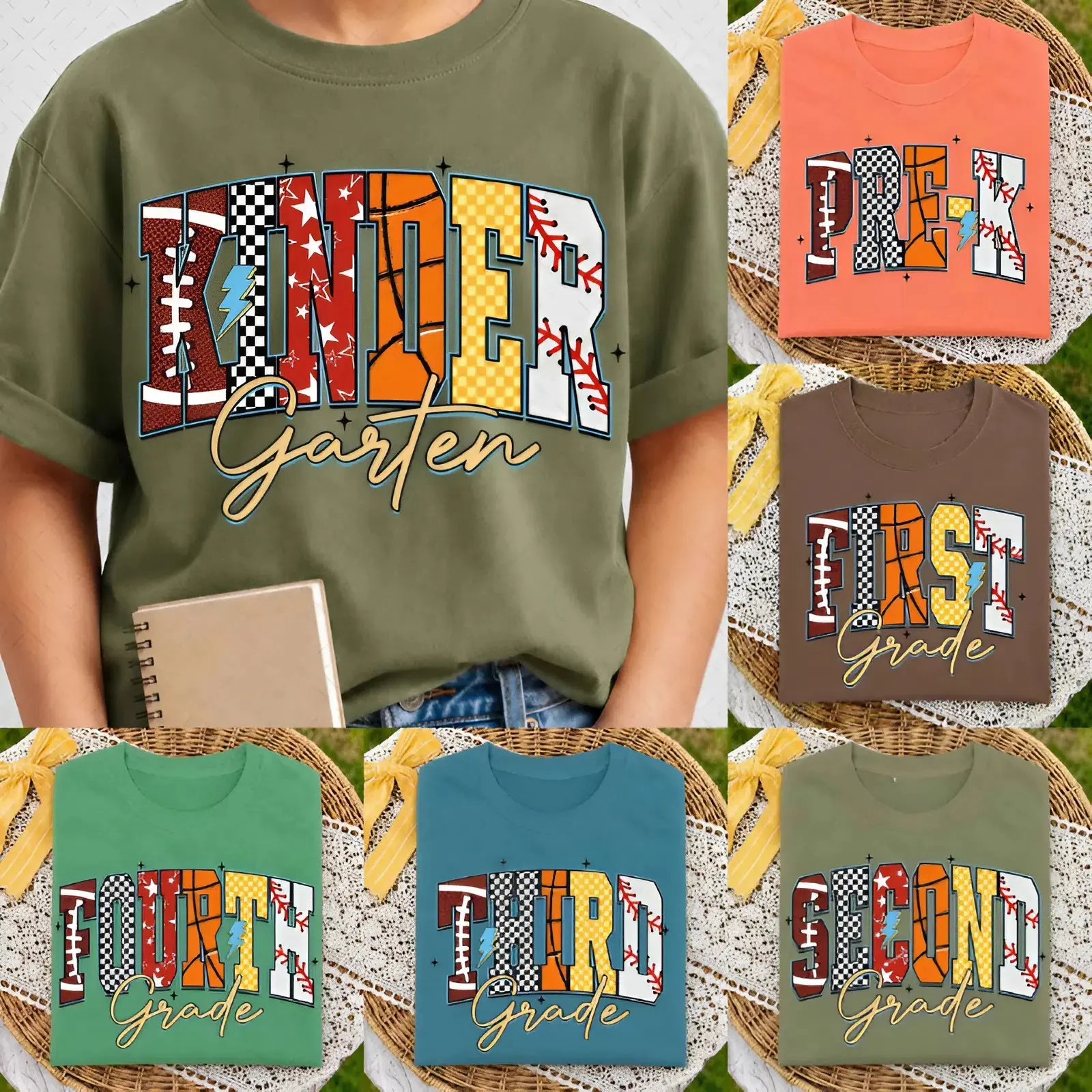 Retro Back to School Youth T-shirt, Kindergarten youth Design, Baseball Basketball tee, School Boy Sport School, First Day Of School Shirt, Back to school Shirt, Pre-k First Second Third Fourd Fifth Grade Tee, Youth clothing, Gift for son and daughter