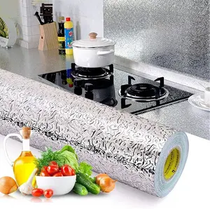 Kitchen Backsplash Wallpaper Stickers, Kitchen Stickers Self Adhesive Kitchen Aluminum  Stickers Oil Proof Waterproof Kitchen Stove Sticker -15.6... Decorative