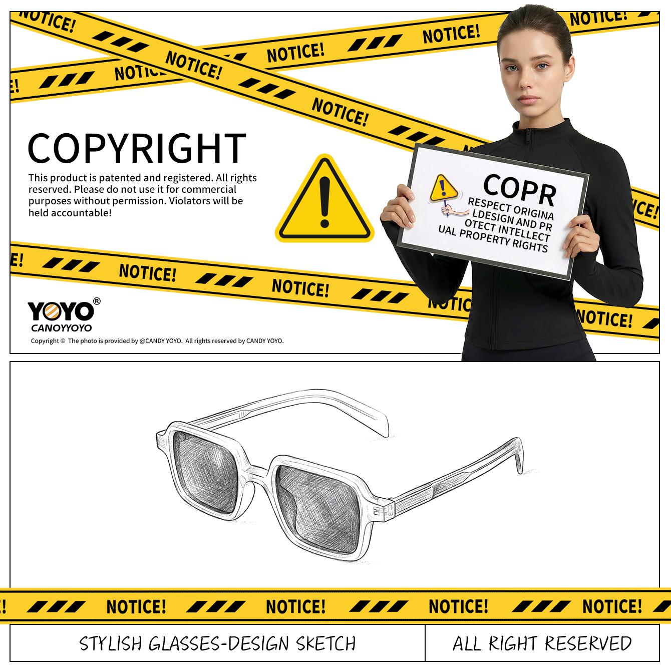 Original design, retro punk-style rectangular sunglasses, stylish and trendy, make the face look smaller, high-end hip-hop style sunglasses suitable for both men and women.