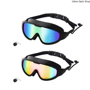 XUH 2 Pack Swimming Goggles for Adults & Kids, Wide View Anti-Fog UV Protection No-Leak Waterproof, Professional Swim Goggles for Pool Beach Summer Swimming Training