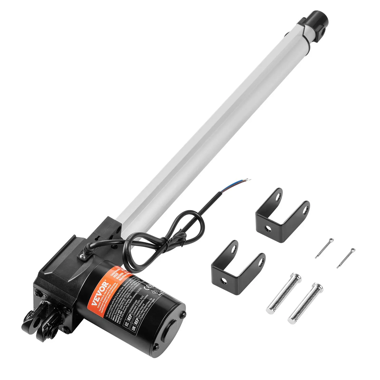 【summerfinds】VEVOR Linear Actuator 12V, 16 Inch Heavy Duty 1320lbs/6000N Linear Actuator, 0.19"/s Linear Motion Actuator with Mounting Bracket & IP44 Protection for Electric Door Industrial Machinery Vessels Cargo