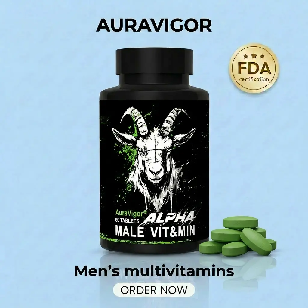 Auravigor Men's 23-in-1 Compound Vitamins Supplement Stack - 14 Essential Nutrients, 7 Chelated Minerals, 2 Natural Botanicals, High Bioavailability for Fitness, Healthcare, Muscle Support & Boost Energy - 60 Vegetarian Tablets
