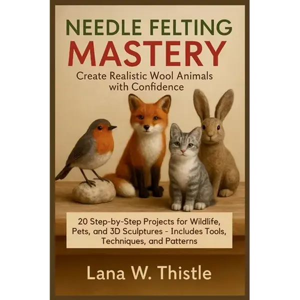 Needle Felting Mastery: Create Realistic Wool Animals with Confidence: 20 Step-by-Step Projects for Wildlife, Pets, and 3D Sculptures - Includes Tools - Paperback