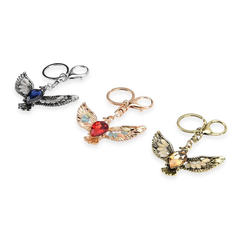 Shop LC Multi Color Glass and Crystal 3-piece Set Eagle Keychain