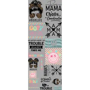 Mommy And Me DTF Transfers Gang Sheet 22” wide x 60” long DIY Direct to Film T Shirt Transfers