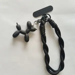 Nylon Braided Phone Lanyard Short with Dog Tag, Phone Charm, Mobile Case Strap Keychain, Durable Cellphone Accessory for Daily Use