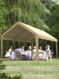 Heavy-Duty Replacement Garage Awning 13x20 ft - Waterproof 220G PE Tarpaulin - UV and Wind Protection - Cover Only, No Frame