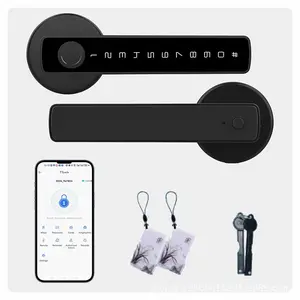 [Father's Day Gift]XIMO Smart Fingerprint Door Lock with App Control, 1 Count Keyless Entry Lock with Keypad Handle, Digital Electric Biometric Smart Door Lock for Bedroom, Keyless Entry Door Handle,Auto Lock gifts for the bedroom gifts for boyfriend