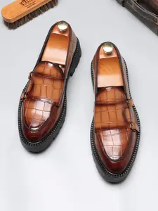 Men's Casual Plain Color Lefu Shoes, Fashionable PU Leather Slip on Shoes for Daily Wear, Lightweight Breathable Comfortable Shoes for Men