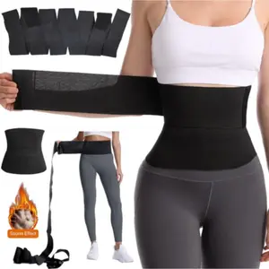 Women's Waist Training Bandage Wrap Sauna Belt, Adjustable Long Torso Abdominal Shaper Shapewear, Slimming Body Wrap Strap, Waist Trainer Belt