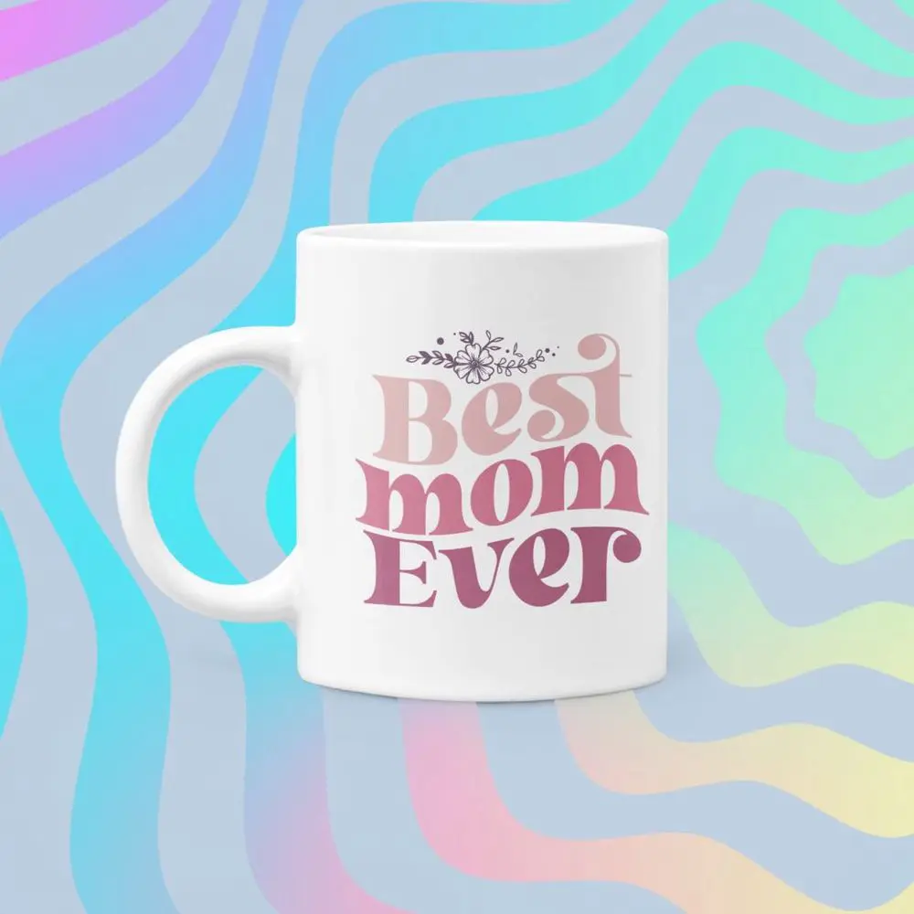 Birthday's Best Mum, Coffee Cup, Funny Tea Mug Gift for Mom, Original Personalized Present, Floral Mug, Special Mom's Day Idea Ceramic Drinkware