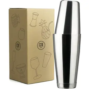 PG 2-Piece Premium Boston Cocktail Shaker 24oz, 18/8 Stainless Steel, Glossy Polish