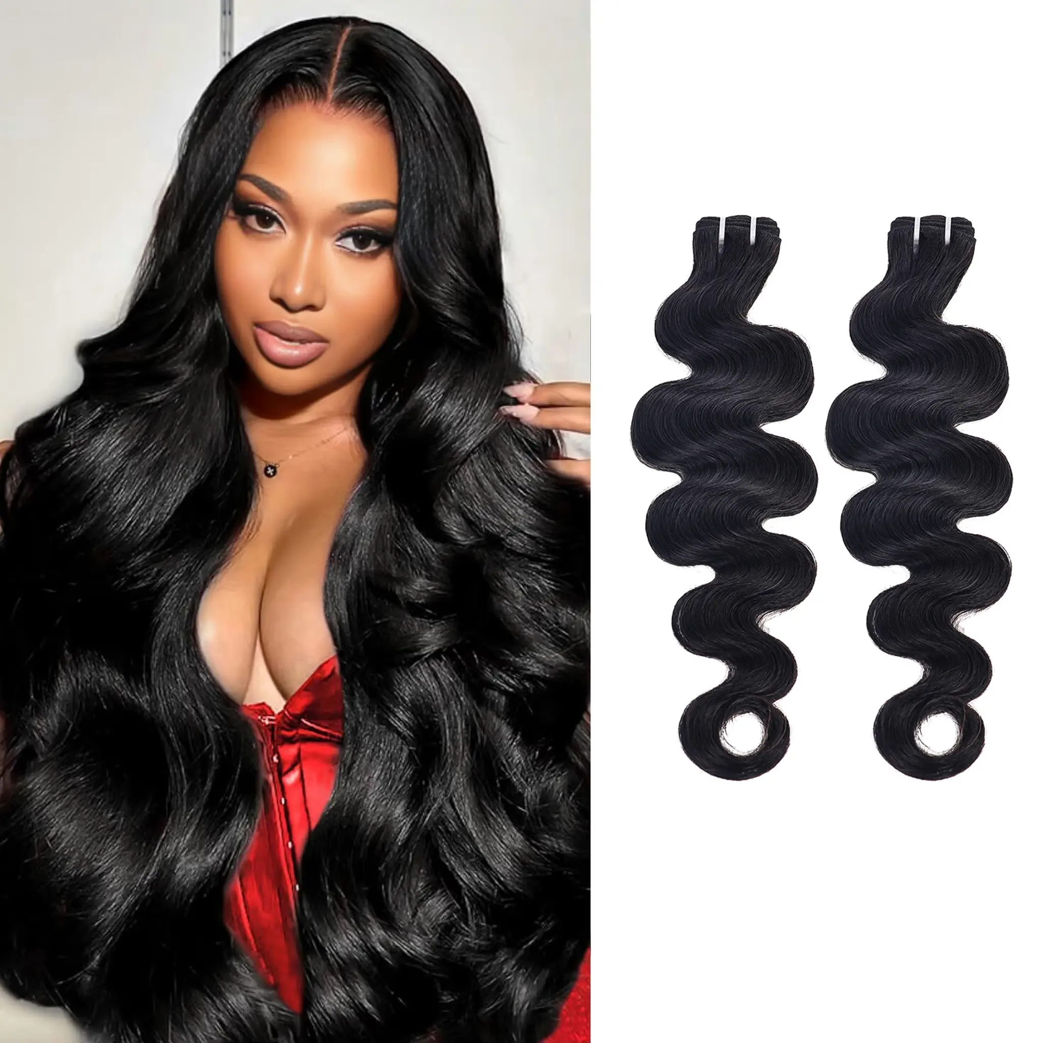 Natural Black Body Wave Human Hair Weft Bundles 85g Per Bundle 100% Cuticle Aligned Virgin Human Hair Sew In Weaving Hair Extensions