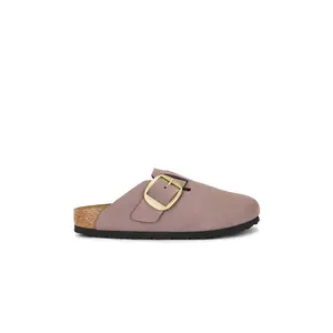 BIRKENSTOCK Boston Big Buckle Clog in Faded Purple Nubuck