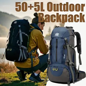 JSERYISGN 50L Modular Travel Backpack | Lightweight & Organized Packing for Outdoor Journeys