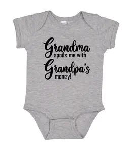 Grandma spoiles me with Grandpa's money Onesie, Pregnancy Announcement Gift, Cotton Baby Clothes, Funny BabyBodysuit