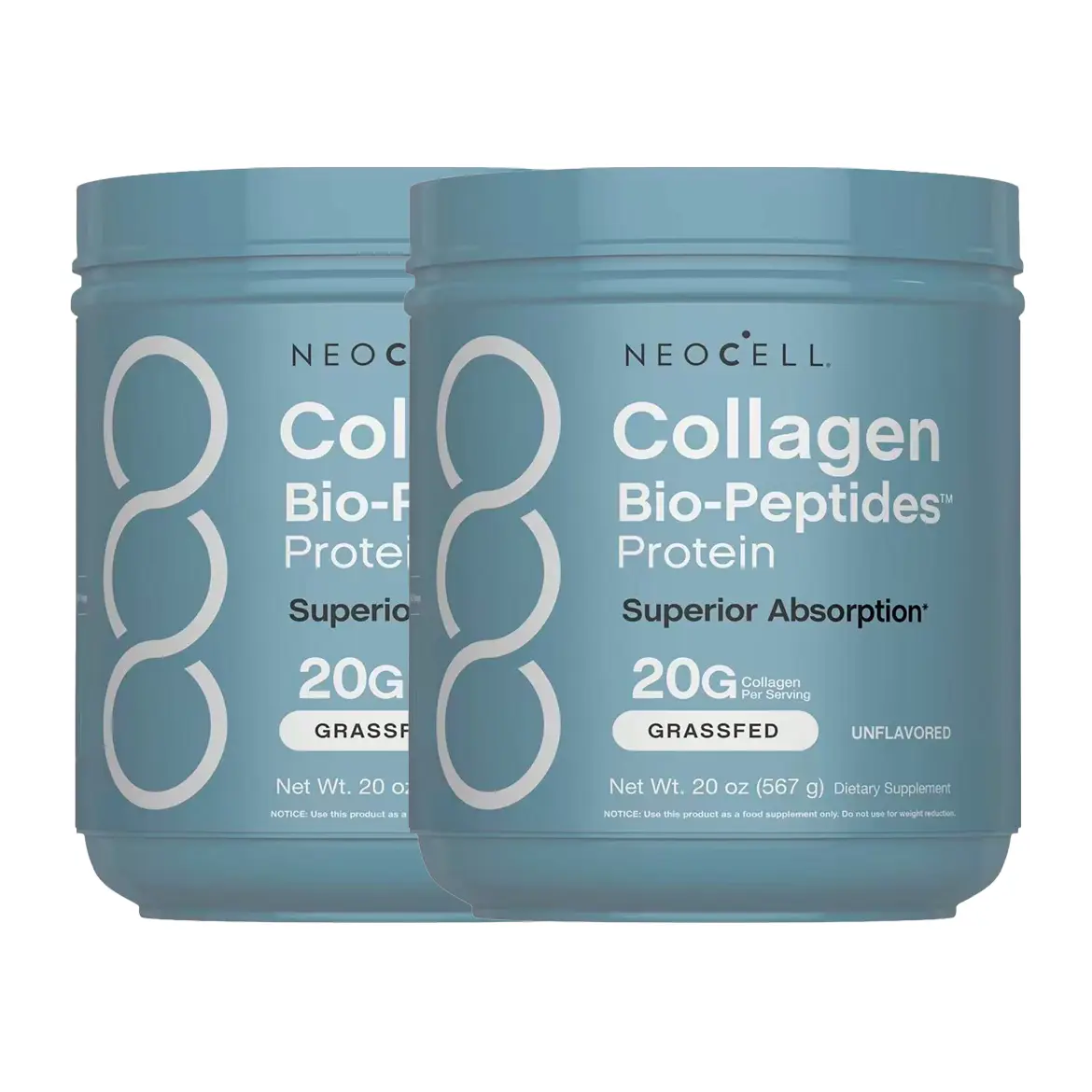 NeoCell Collagen Bio-Peptides Powder 20oz -Grassfed Protein Supplement-Advanced with 18 Essential Amino Acids