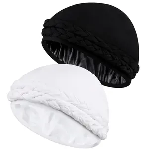 2 Packs Luxurious Satin-Lined Turban for Ultimate Comfort and Style - Perfect for Women and Men, Halo Turban with Silky Lining for Waves, Braids, Locs - Premium Durag Alternative for Sleep, Protects Hair and Promotes Healthy Growth