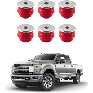 VEVOR  Body Mount Bushing Kit, Compatible with 2008-2016 F250 F350 Super Duty, 60 PCS Polyurethane Body Mount Kit, Quick Replacement, Durable Components for Improving Bumpy Driving Performance, Red