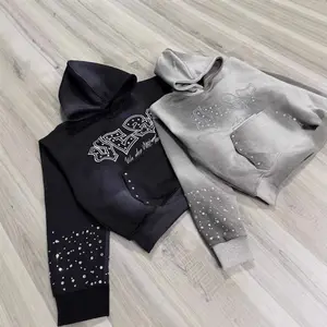 Fashionable rhinestone design new pullover hoodie hoodie for both men and women loose and personalized hoodie top